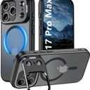 Innaght Magnetic for iPhone 17 Pro Max Case with Stand,Compatible with MagSafe,Rugged,Heavy Duty,Protective case Kickstand,[Built-in Invisible Stand],Black
