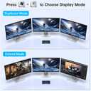 8K/4K Displayport 1.4 KVM Switch 2 Monitors 3 Computers Dual Monitor 8K@30Hz/4K@144Hz 3 Port Dual DP1.4 USB 3.0 KVM Switches 3 PCs Share 2 Monitors & 4 USB 3.0 Devices with Desktop Controller