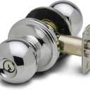 Copper Creek BK2040PS Ball Door Knob, Keyed Entry Function, 1 Pack, in Polished Stainless