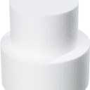 2 Tiers 6" 8" Fake Cake 4 Inch Tall Fake Birthday Cake Rounds Styrofoam Cake Dummies Set for Birthday, Wedding, Baby Shower Display