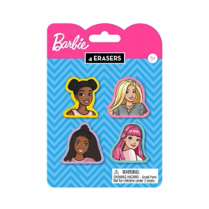 Barbie 4 Erasers 5 Pack