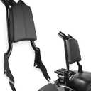 Adjustable Sissy Bar Passenger Detachable Backrest Fits for Harley Touring Street Glide Road Glide Road King Electra Glide 2009-2024 Gloss Black (09-24 M-Style)