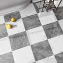 2 x 20-Pack Peel and Stick Marble Wall Tiles, 12 x 12 Self-Adhesive Backsplash Tile, PVC Wall Panels for Bathroom, Kitchen, Living Room and Laundry Room, Polish Dark Grey&White Marble (Not Real Tile)