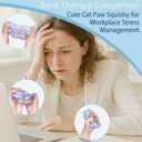 2PCS 4 " Large Cat Paw Taba Squishy Toy,Cat Paw Fidget Toy for Stress Relief, Fluffy Cat paw Sensory Fidget Toy, Handmade Taba Soft Big Cat Paw Silicone Squeeze Toy(Blue+Purple)