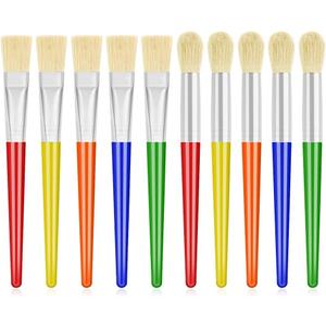 10Pcs Paint Brushes for Kids, Anezus Kids Paint Brushes Toddler Large Chubby Brushes Round and Flat Preschool Painting Brushes for Washable Paint Acrylic Paint