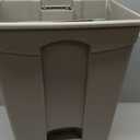 Safco Step On Plastic Trash Can with Foot Pedal, 17 Gallon Garbage Can for Kitchen, Indoor or Outdoor Use, Hands Free, Tan