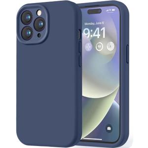LOVE 3000 Designed for iPhone 14 Pro Case, Premium Silicone with [Soft Anti-Scratch Microfiber Lining] Shockproof Protective Phone Case for Men Women Girls 6.1", Navy Blue