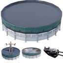 POOLHACKER 550D Heavy-Duty 18 ft Round Pool Cover for Above Ground Pools