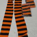 3 Pairs Women's Halloween Striped Tights Leggings Length Stocking for Halloween Costume Party Dress up Accessories