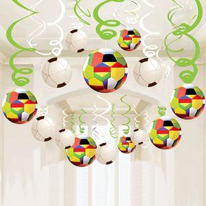 5 x 30CT Soccer Hanging Swirl for Soccer Party Supplies Theme Birthday Party Decorations