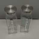 Netany 2 Pack 2 Liters/68 oz Square Glass Pitcher with Lid and Handle for Fridge, Iced Tea and Coffee Carafe Beverage Serveware, Heat Resistant Borosilicate Water Jug for Hot/Cold Drinks and Milk