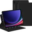 Magnetic Case for Galaxy Tab S10 Plus/Galaxy Tab S9 FE+ / S9 FE Plus 12.4-Inch with S-Pen Holder, Lightweight and Slim Magnetic Stand Case with Auto Sleep/Wake Cover for S10+/S9+/S9 FE+, Black