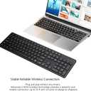 Wireless Keyboard, 2.4G USB External Silent Cordless Keyboard for Windows Chrome Laptop Computer PC Desktop Notebook Chromebook, 106 Keys Full Size with Number Pad (Black)