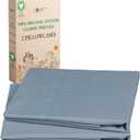 California Design Den 100% Organic Cotton King Size Pillow Cases 2 Set, Soft & Crisp Percale Weave Cotton Pillowcases (Blue Hydrangea)