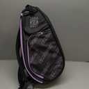 2-in-1 Detachable Pickleball & Paddle Bag for Men Women | Thermal Foil Insulated Racket Compartment | Outdoor & Gym (Black Purple)