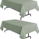 sancua 2 Pack Sage Green Tablecloth 60 x 102 Inch, Rectangle Table Cloth for 6 Feet Tables - Stain and Wrinkle Resistant Washable Polyester Table Cover for Dining Tables, Buffet Parties and Camping