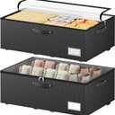 Dayacoco Under Bed Storage With Wheels,10 Inches Under Bed Storage Containers,65L Large Capacity,No Assembly Required Rolling Under Bed Storage for Clothes,Blankets,Shoes,Black