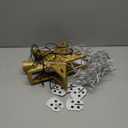 Christmas Tree Topper with 32.8FT Warm Light Cord and 6 Projection Modes, Christmas Star Tree Topper Built-in LED Rotating Projector Lights, 3D Glitter Christmas Tree Decorations (Gold)