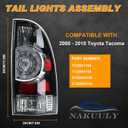 Tail Light Assembly Compatible With 2005-2015 Tacoma Pickup Driver and Passenger Side LED Taillights Brake Signal Assembly with Bulb and Harness (Black Housing Style)