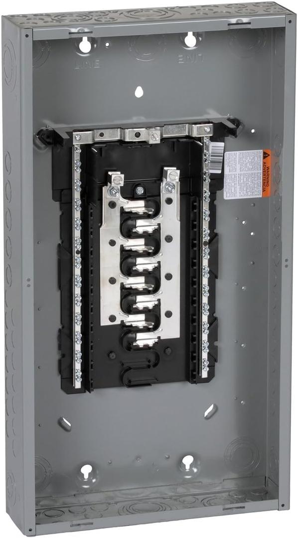 Square D - HOM1632L125PC Homeline 125-Amp 16-Space 32-Circuit Indoor Main Lugs Load Center with Cover, Plug-on Neutral Ready