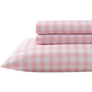 Eddie Bauer Kids - Twin XL Sheets, Stain-Resistant Toddler Bedding with Matching Sham(s), Super Soft, Ideal Pink Room Essentials (Poppy Plaid Pink, Twin XL)