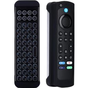 iPazzPort Mini Bluetooth Wireless Keyboard with Voice-Remote-Control Case for TV-Stick 4k Max/TV Cube and Compatible with Insignia/Toshiba/Pioneer Fires Smart TVs.