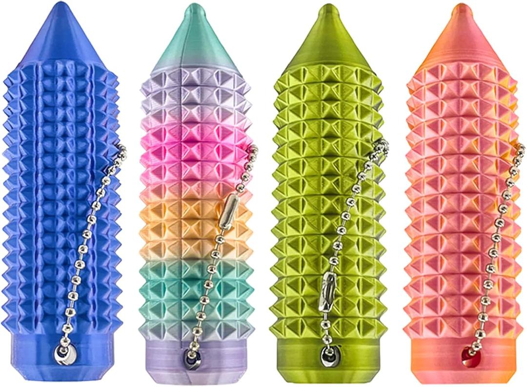 2 x 4Pcs Little Ouchies Pain Fidget, Pain Stim Fidget, Pocket Mini Fidget Toy for Adults,3D Printed Venting Key Pendant, Anxiety Relief Items Pain Stim Bumpy Fidget Novelty Gift Bags for Kids