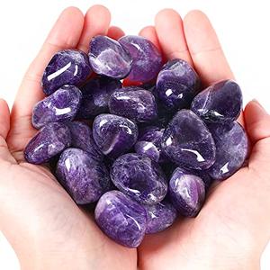 DUQGUHO Amethyst Healing Crystals Stones Set Natural Bulk Crystals Tumbled Polished Irregular Crystal Stones Bulk Rocks 0.45 lbs