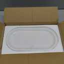 Denique Natural Marble Bathroom Tray, 12"x6" Vanity Tray White Marble Decorative Tray, Countertop Organizer for Perfume & Candles, Jewelry Dish Ring Holder for Bathroom Counter, Vanity, Dresser