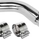 4 Inch Diesel Exhaust Elbow Tip, 4" Inlet to 5" Outlet, 23" Long Chrome Exhaust Pipe Elbow 2pcs 4'' Exhaust Clamps