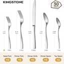 KINGSTONE 30-Piece Silverware Set for 6, Matte Stainless Steel Flatware Set with Forks, Knives, Spoons, Dishwasher Safe, Rust Resistant Cutlery for Home & Wedding