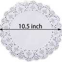 10 Inch Round Paper Doilies - White Lace Disposable Paper Doilies - for Crafts,Cakes,Food, Desserts, 100 PCS