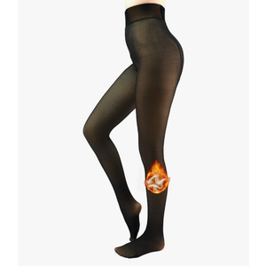Fleece Lined Tights Sheer Women - Fake Translucent Warm Pantyhose Leggings Sheer Thick Tights for Winter XS/S