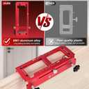 Door Hinge Jig, Aluminum Alloy Door Hinge Template Kit for Router, Adjustable Mortise Jig Fits Door Hinges from 2.5" to 5" Length, 1/4" R, 5/8" R, Square Corner (with Door Lock and Latch Kit)