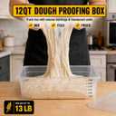 Dough Proofing Container, 1 Pack 12QT Dough Containers for 8-10 Dough Balls Large Capacity, Clear BPA-Free Dough Rising Box with Lid for Sourdough, Pizza Dough Container Stackable