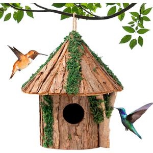 Premium Wooden Bird House, Cedarwood Hanging Birdhouse with Predator Guard, Nesting Box for Wild Bird Viewing, Indoor Decorative or Outdoor Functional Use, Ideal for Birdwatchers, Medium