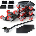 Fivepears Furniture Lift Mover Tool Set-3000 lb,5-Wheel Heavy-Duty Furniture Dolly with Handle,360°Swivel Casters Trolley-Ideal for Moving Heavy Machinery, Equipment, Pianos, Couches and Carpeted