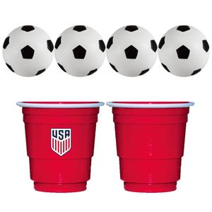 2 x Jacent U.S. Soccer Mini Party Cup Activity Pack: Official Licensed Product, 20-Count 2oz Cups with 4 Pong Balls, Party Game Set for Tailgates, Watch Parties, and Events