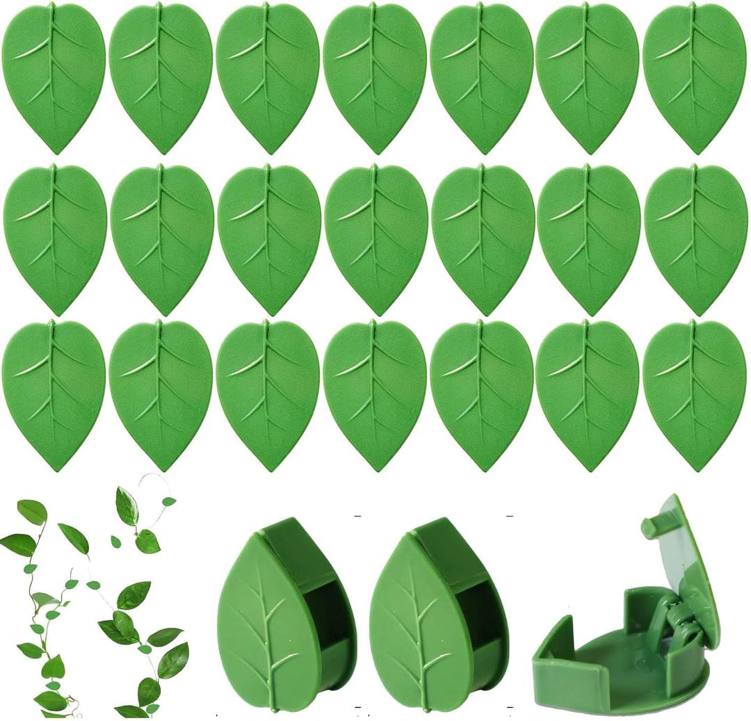 65PCS Plant Wall Clips, Plant Climbing Wall Fixture Clips, Wall Vines Fixing Clips with 65 Adhesive Stickers, Self-Adhesive Plant Fixer for Vine Support and Indoor Outdoor Decoration (65, Green)