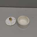 Queenza White Marble Salt Cellar with Lid and Brass Knob, 3 Inch Salt Box
