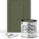 ALL-IN-ONE Paint, Durable cabinet and furniture paint. Built in primer and top coat, no sanding needed. Includes our 30 featured color card - Crete (olive green), Quart (32 Fl Oz (Pack of 1))