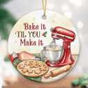 7 x Baking Christmas Ornament 2026 - Funny Gifts for Bakers, Ceramic Bake Christmas Ornament for Christmas Tree, Baker Gifts for Women Pastry Chef Friends Mom, Cute Baking Gift for Lovers