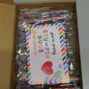 Sabary 32 Set Valentines Day Card and Multicolor Pen Gift Greeting Card and Retractable Multicolored Pen for Kids School Valentine's Day Student Classroom Exchange Gift Party Favor (Clear,6-in-1)