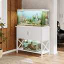 APPOLYN 40-50 Gal Aquarium Stand with Cabinet Storage, White