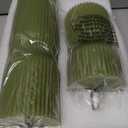 Olive Green Ribbed Flameless Pillar Candles with Remote, LED Candles Battery Operated Flickering Real Wax Set of 2