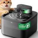 Oneisall Wireless Cat Water Fountain: 74oz/2.2L Cordless Pet Water Fountains, 4000mAh Battery Operated UltraQuiet Integrated SilentFlow™ Pump for Cats Indoor, Automatic Cat Water Dispenser, BPAFree