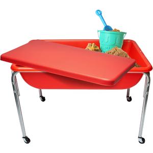 Children's Factory Medium Sensory Table  24 Height Table and Lid, Sandbox with Lid, Water Table for Kids, Red