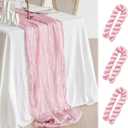 3 Pcs Light Pink Cheesecloth Table Runner, 35"120" Cheese Cloth Boho Gauze Rustic Sheer Table Runner, Table Decorations for Valentine'Day Baby Shower Birthday Wedding Bridal Holiday Home Decor