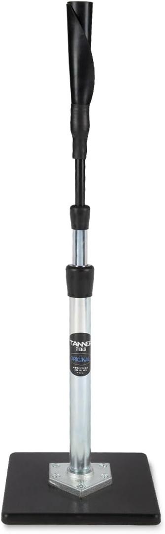 Tanner Tee The Original Batting Tee Adjustable Pro Hitting Tee for Baseball & Softball, Steel Shaft, Composite Base, Hand-Rolled Rubber Top, 26"-43" Height