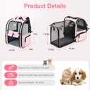 Lekebobor Large Cat Backpack Carrier Expandable Foldable Pet Carrier Backpack for Small Dogs Puppy Medium Cats Fit Up to 18 Lbs for Travel, Hiking,Pink